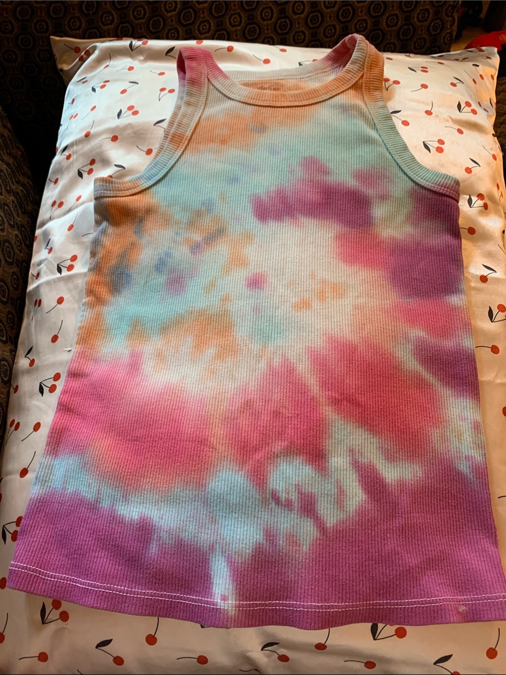 Cat & Jack Kids Tie-Dye Ribbed Tank - Pink, Aqua, Orange